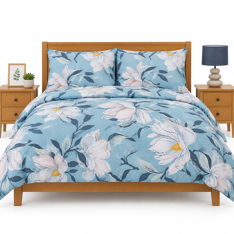 Double Comforter Ocean Blue Magnolia.