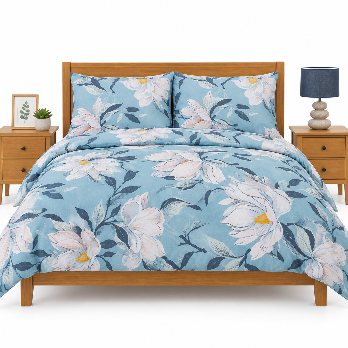 Double Comforter Ocean Blue Magnolia.
