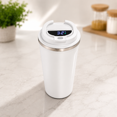 Smart Stainless Steel Vacuum Travel Mug | Temperature Display Coffee Tumbler with Lid