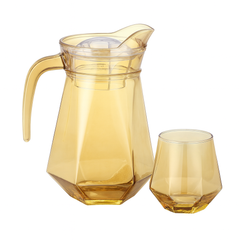 Golden-Tinted 7-Piece Water Set – 1.4 L Jug with 340 ml Glasses (Premium Coloured Glassware)