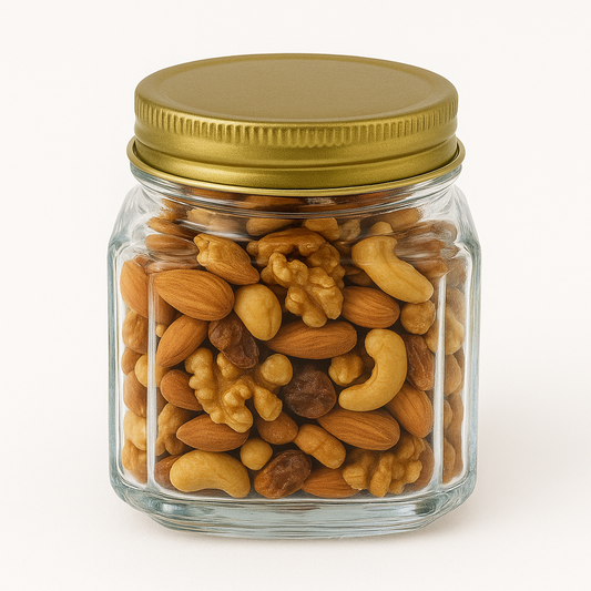 Multi-Purpose Jar – Clear Glass with Golden Lid