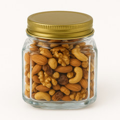 Multi-Purpose Jar – Clear Glass with Golden Lid