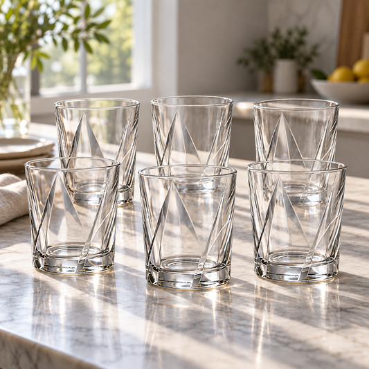6 Pcs Tumbler Glass Set 295ML – Clear Drinking Glasses for Water, Juice, Soft Drinks & Everyday Tableware
