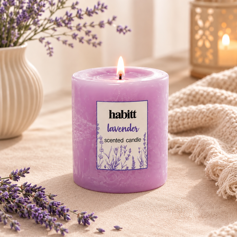 Lavender Pillar Candle 2x2"
