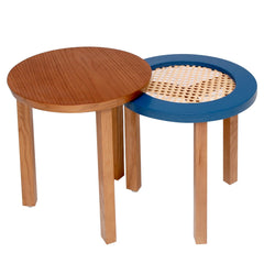 Rattan Block Nest of Table (set of 2) (Rung)