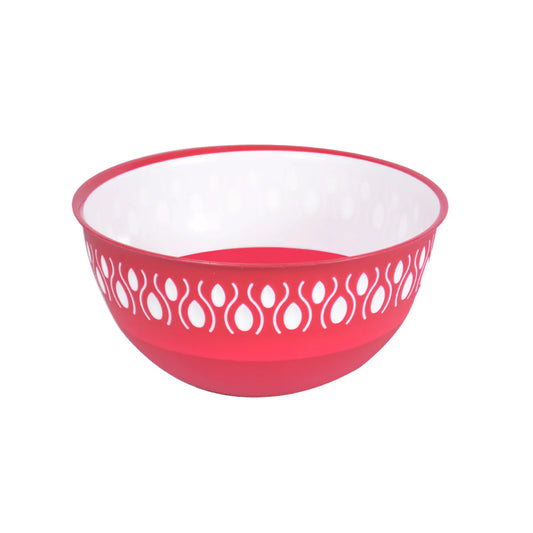 1Pc Adora Mixing Bowl – Red, Gray & Brown | Premium Plastic Kitchen Bowls in 3 Sizes (400ml, 1800ml, 3500ml)