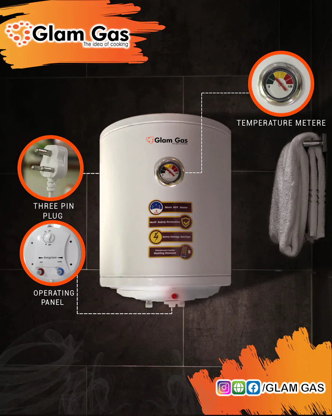 Buy EWH-10G 60 Liter Tankless Water Heater Electric water geyser Price