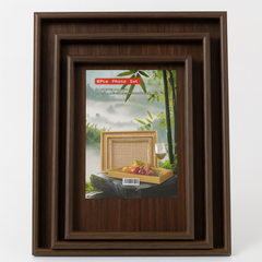 3 Pcs Wooden Tray Set – Dark Wood Finish