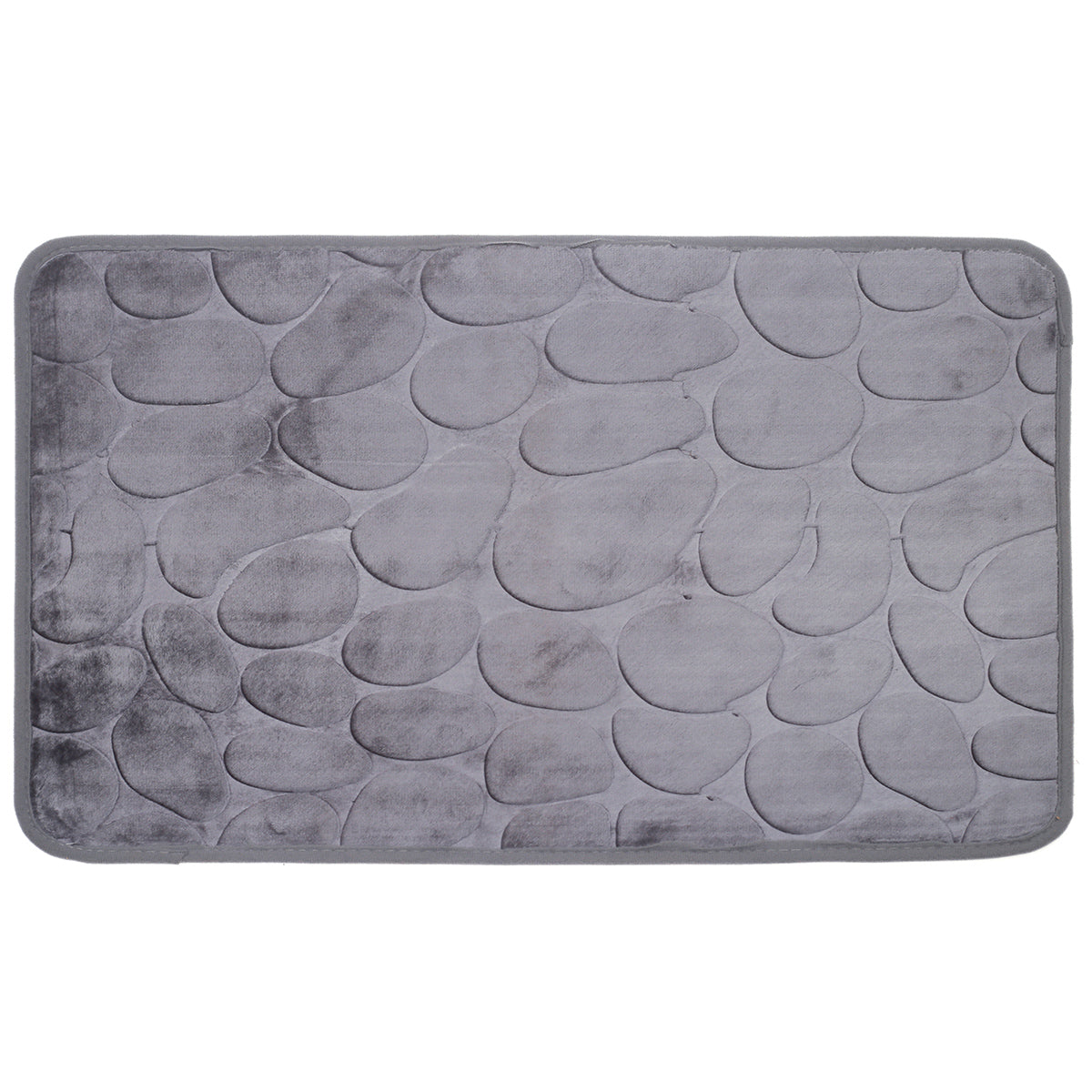 SINGLE SILVER GREY BATH MAT PEBBLE