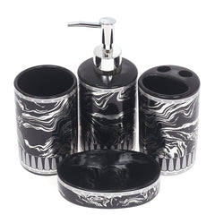 4Pcs Bathroom Set HZ053 Black&Silver