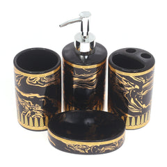 4Pcs Bathroom Set HZ053 Black&Gold