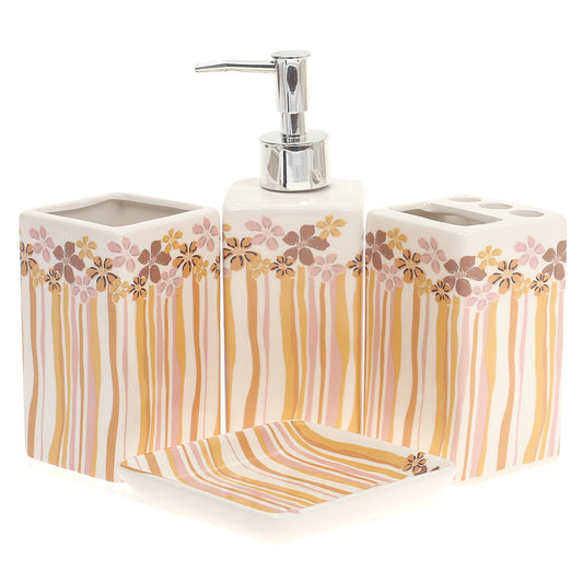 Bath Set Printed Brown.DW10600 - Habitt