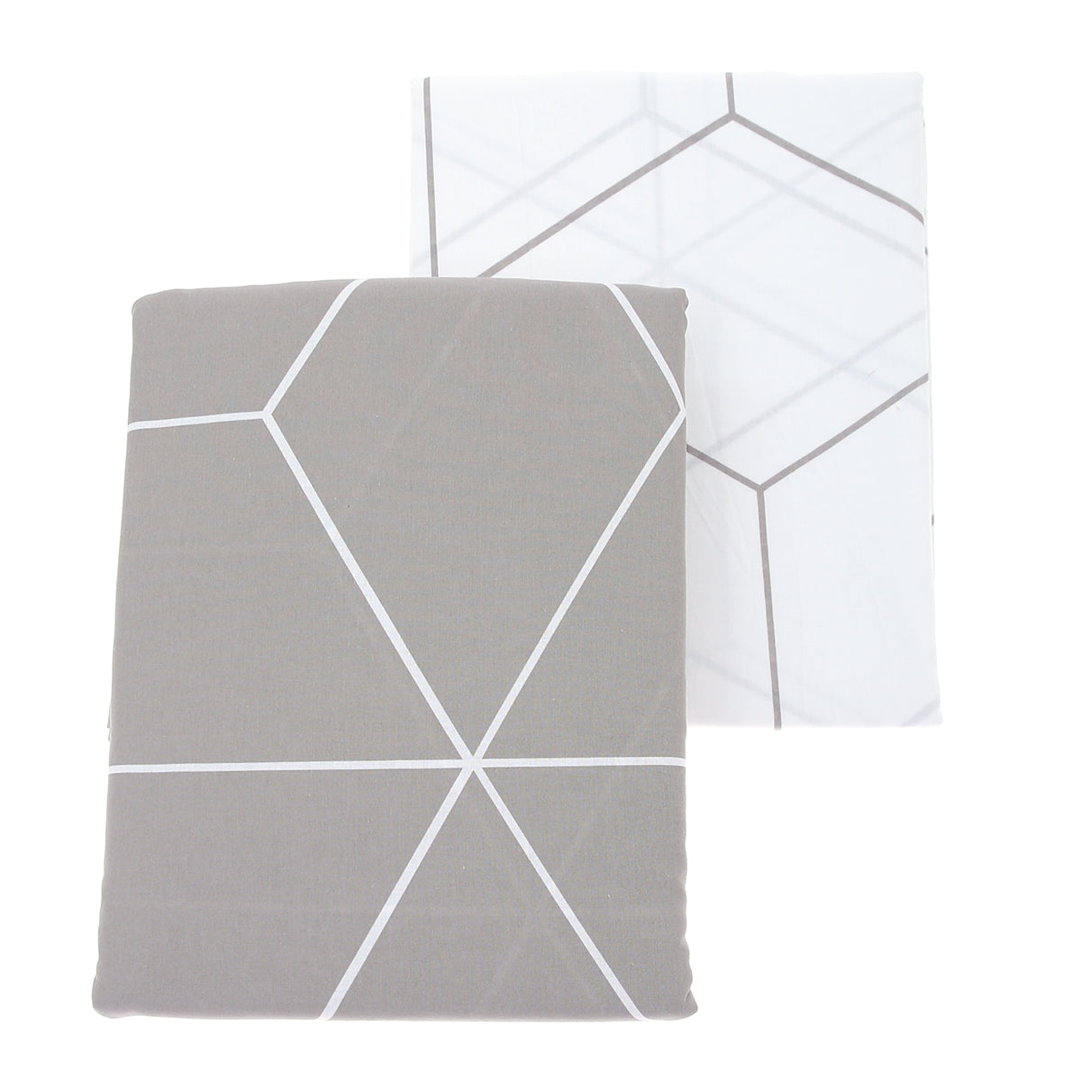 Grey Geometric Double Bedding Set of 6