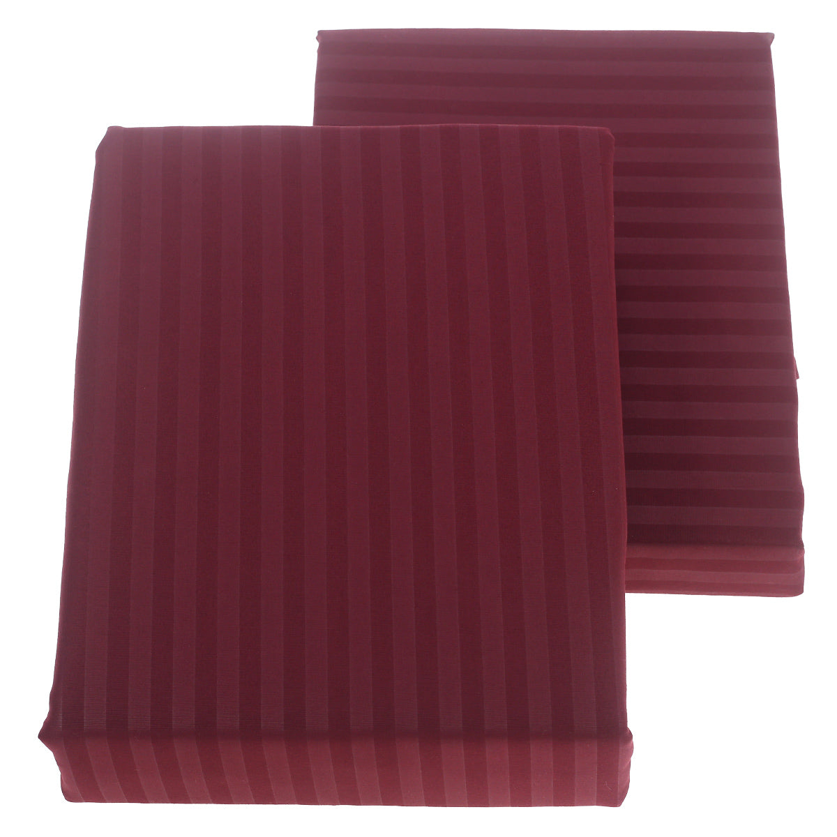 Maroon Stripe satin 6Pcs Double Bedding Set