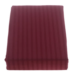 Maroon Stripe satin 6Pcs Double Bedding Set