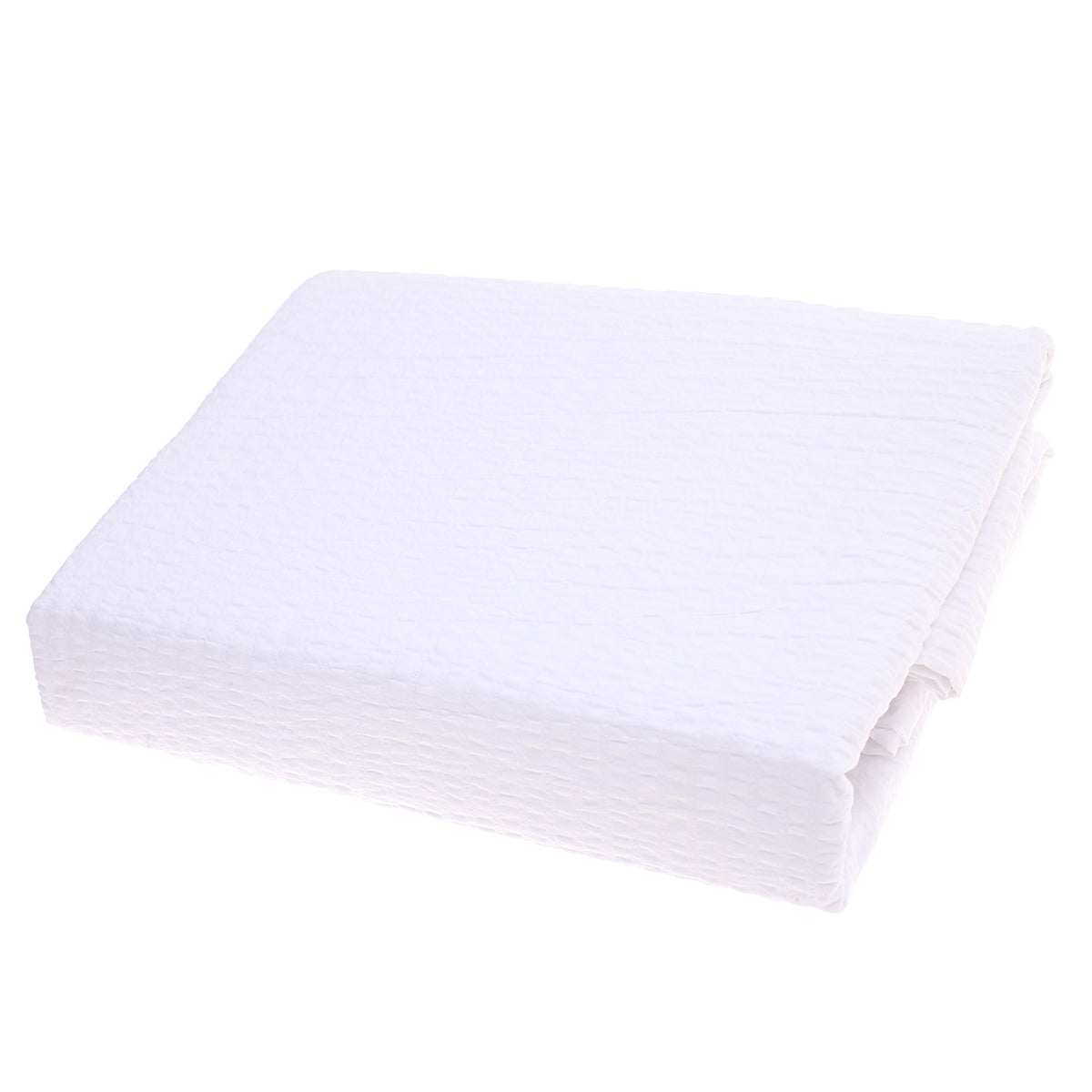 White Texture Double Bed Cover 94x102"