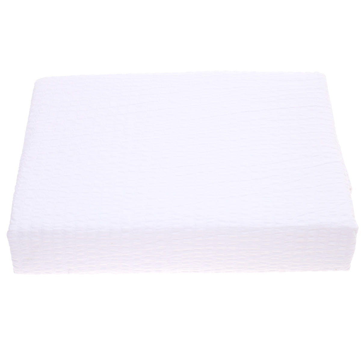 White Texture Double Bed Cover 94x102"