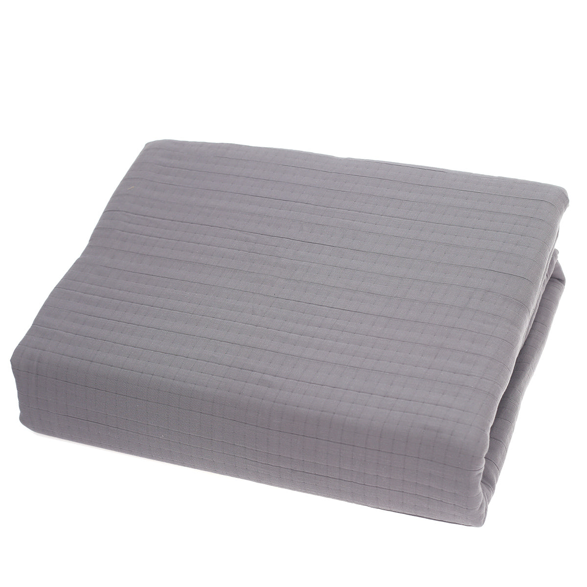 Grey Stripe Double Bed Cover 94x102