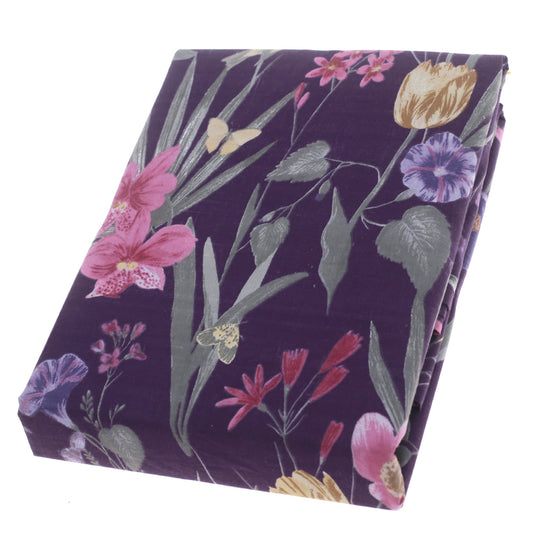 PURPLE TROPICS DOUBLE BED SHEET 96X102"