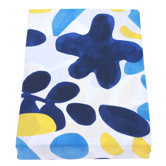 Blue Yellow Leaf Double Bedsheet 96x102" ©