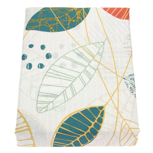 Green Leaf Pattern Double Bedsheet 96x102"©