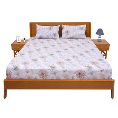 Neutral Flora Double Bed Sheet 90x94Ecom - Habitt