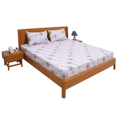 Neutral Flora Double Bed Sheet 90x94Ecom - Habitt