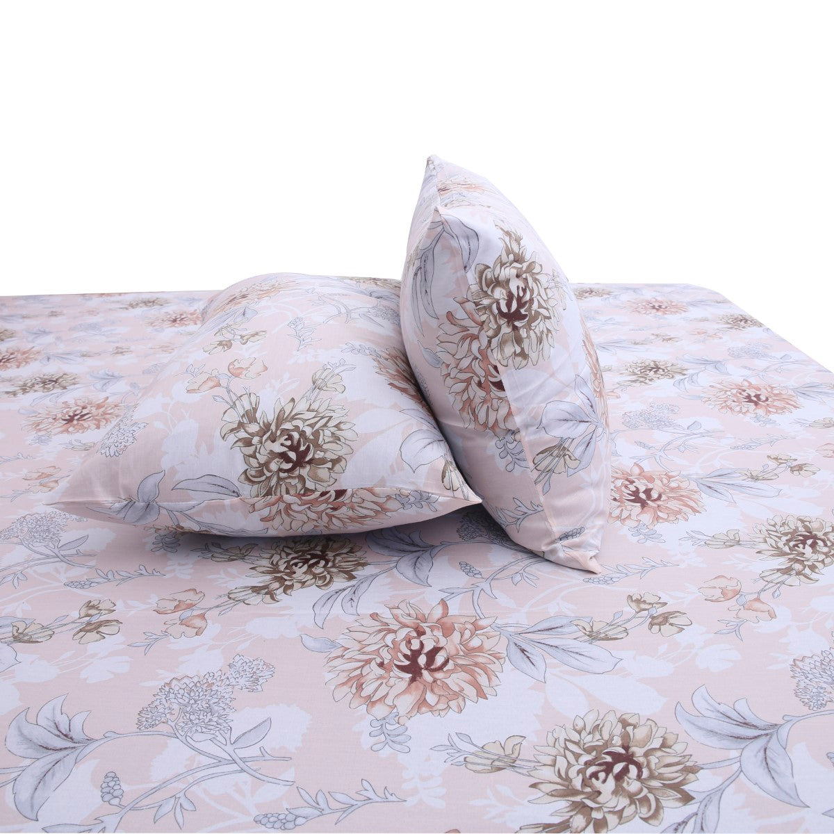 Neutral Flora Double Bed Sheet 90x94Ecom - Habitt