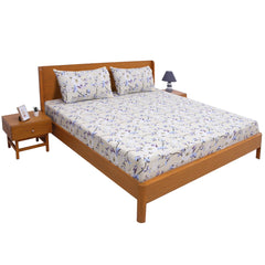 Blue Florals Double Bed Sheet 90x94E-Com