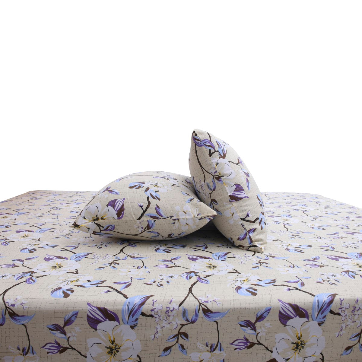 Blue Florals Double Bed Sheet 90x94E-Com