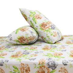 Floral Bliss Double Bed Sheet 90x100 – Soft Cotton with 2 Pillow Covers