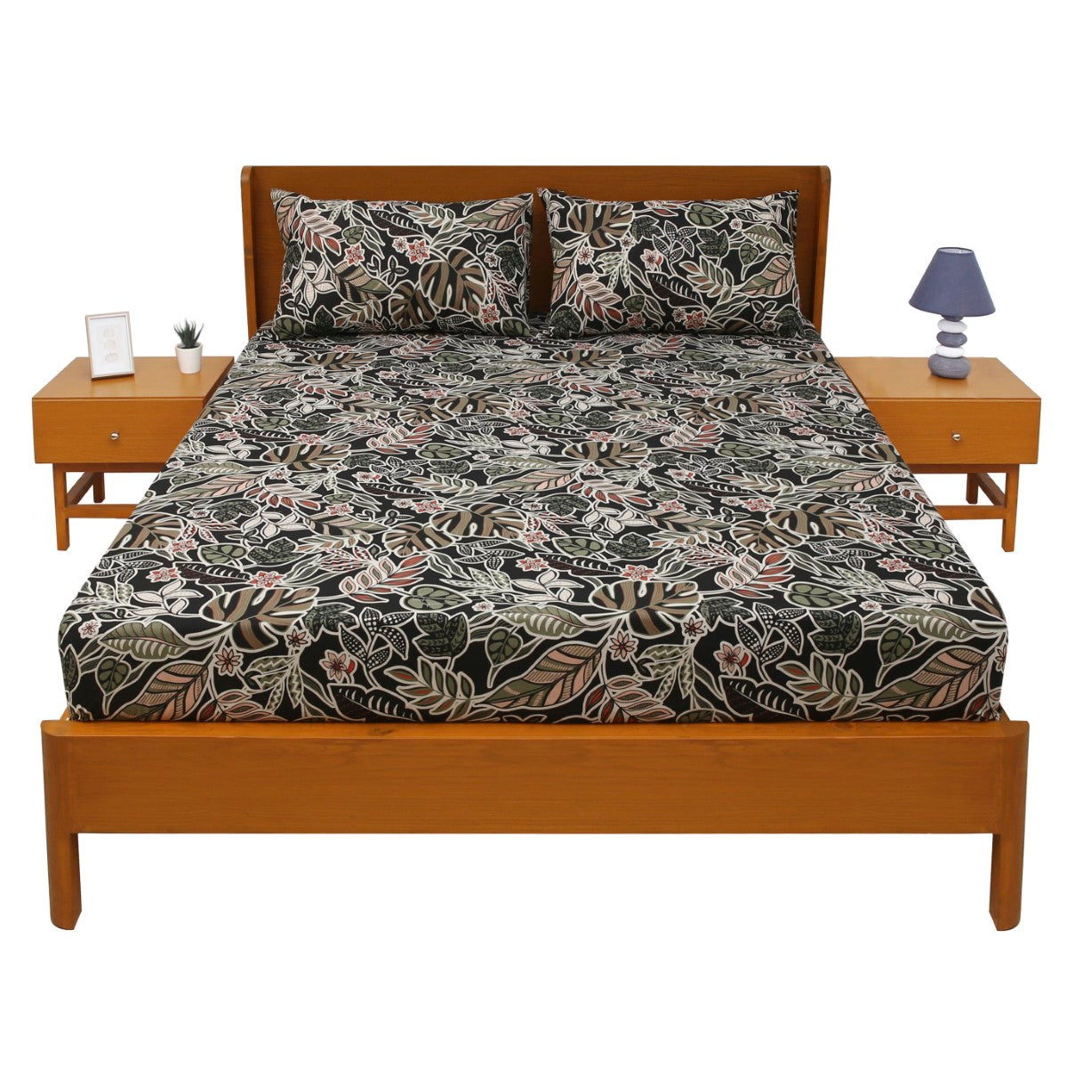 Palm Pattern Double Bedsheet – 90x100 - Habitt