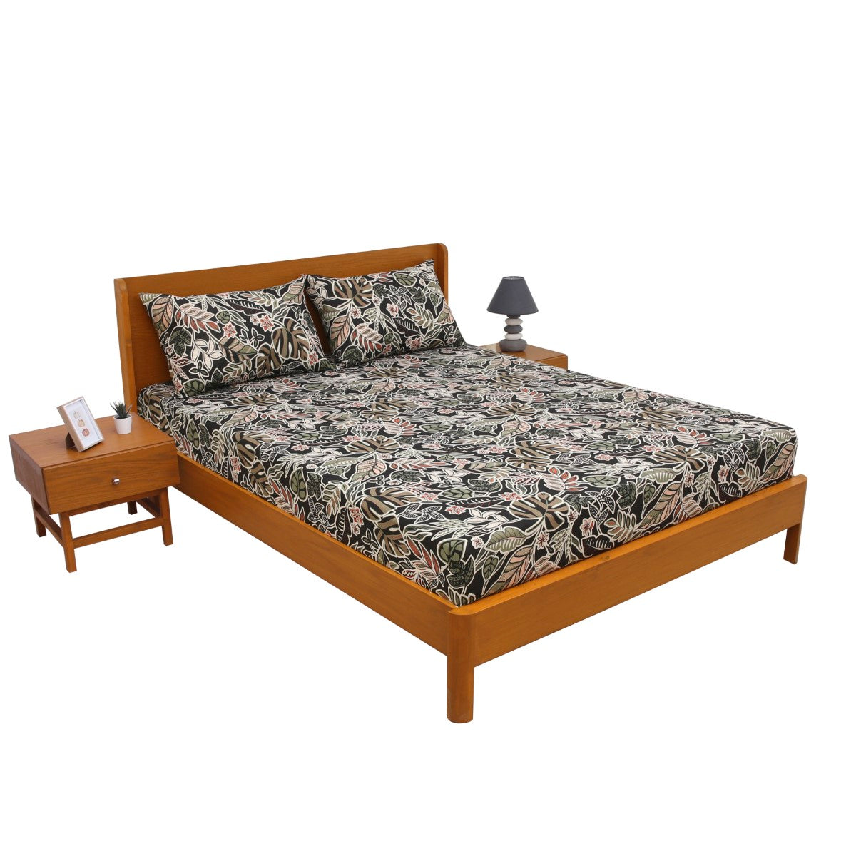 Palm Pattern Double Bedsheet – 90x100 - Habitt