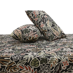 Palm Pattern Double Bed Sheet 90x100 – Soft Cotton with 2 Pillow Covers