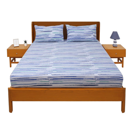 Blue Crush Strokes Double Bedsheet