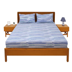 Blue Crush Strokes Double Bedsheet