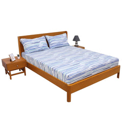 Blue Crush Strokes Double Bedsheet