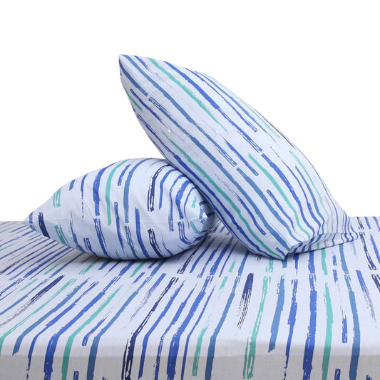 Blue Crush Strokes Double Bedsheet