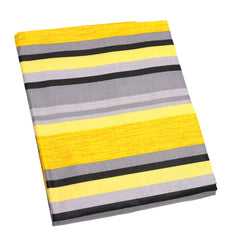 Grey & Yellow Stripe Double Bed Sheet - Habitt