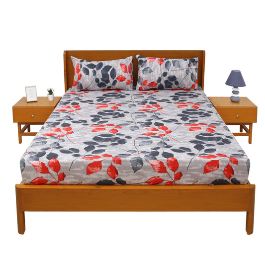 Double BedSheet 90x96" Gray Leaf (BR)
