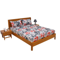 Double BedSheet 90x96" Gray Leaf (BR)