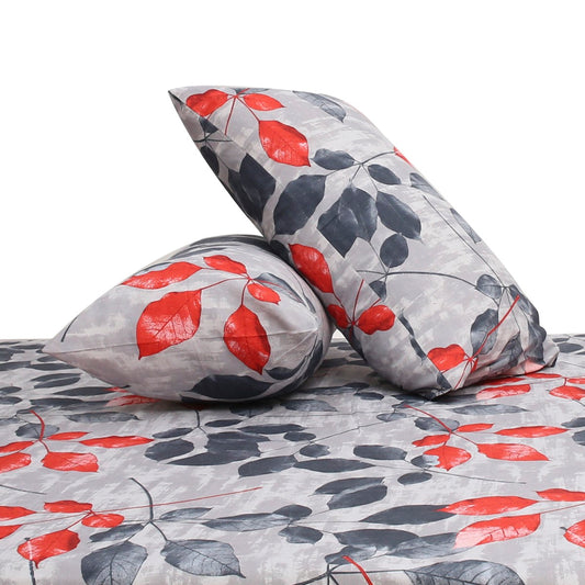 Double BedSheet 90x96" Gray Leaf (BR)