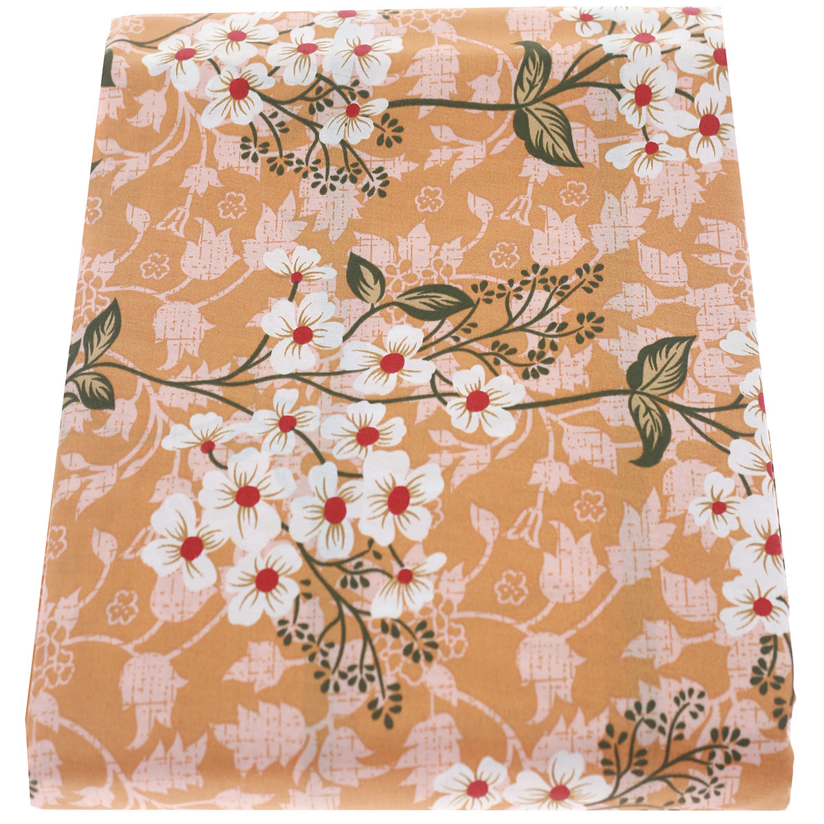 White Floral Double Bed Sheet  90x96 - Habitt