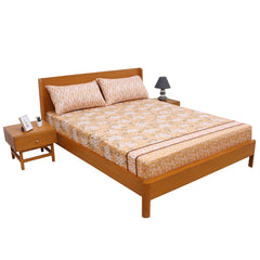 White Floral Double Bed Sheet  90x96 - Habitt