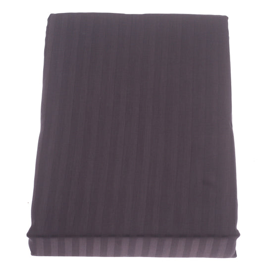 CharCoal Grey Stripe Satin Double Bed Sheet 96x102 - Habitt