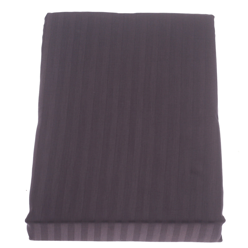 CharCoal Grey Stripe Satin Double Bed Sheet 96x102 - Habitt