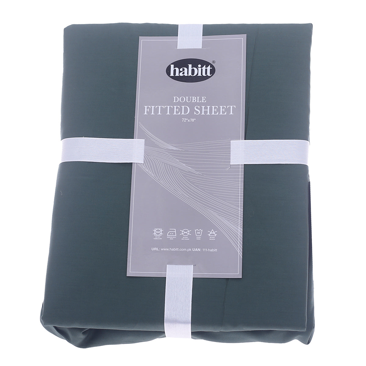 Dark Green Double Fitted Sheet 72x78"(P)