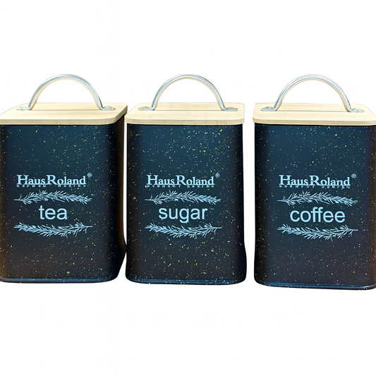 3 Pcs Storage Canister Set with Wooden Lid – HR413-3