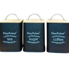 3 Pcs Storage Canister Set with Wooden Lid – HR413-3