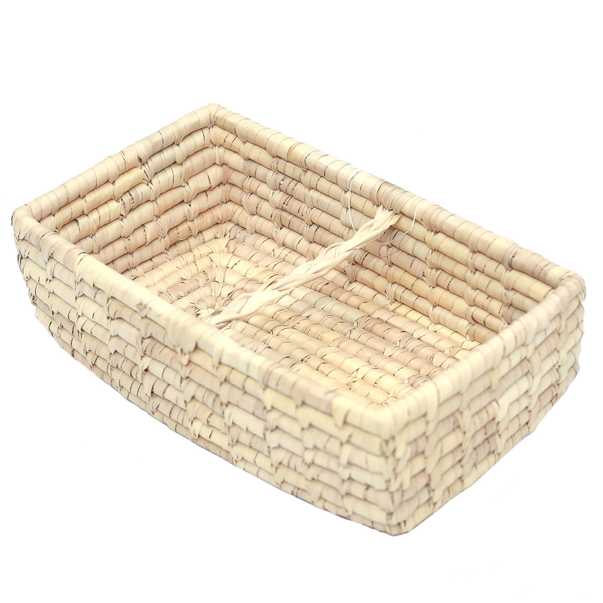 BASKET PALM LEAF & STRAW L8X W4.5XH3INCH